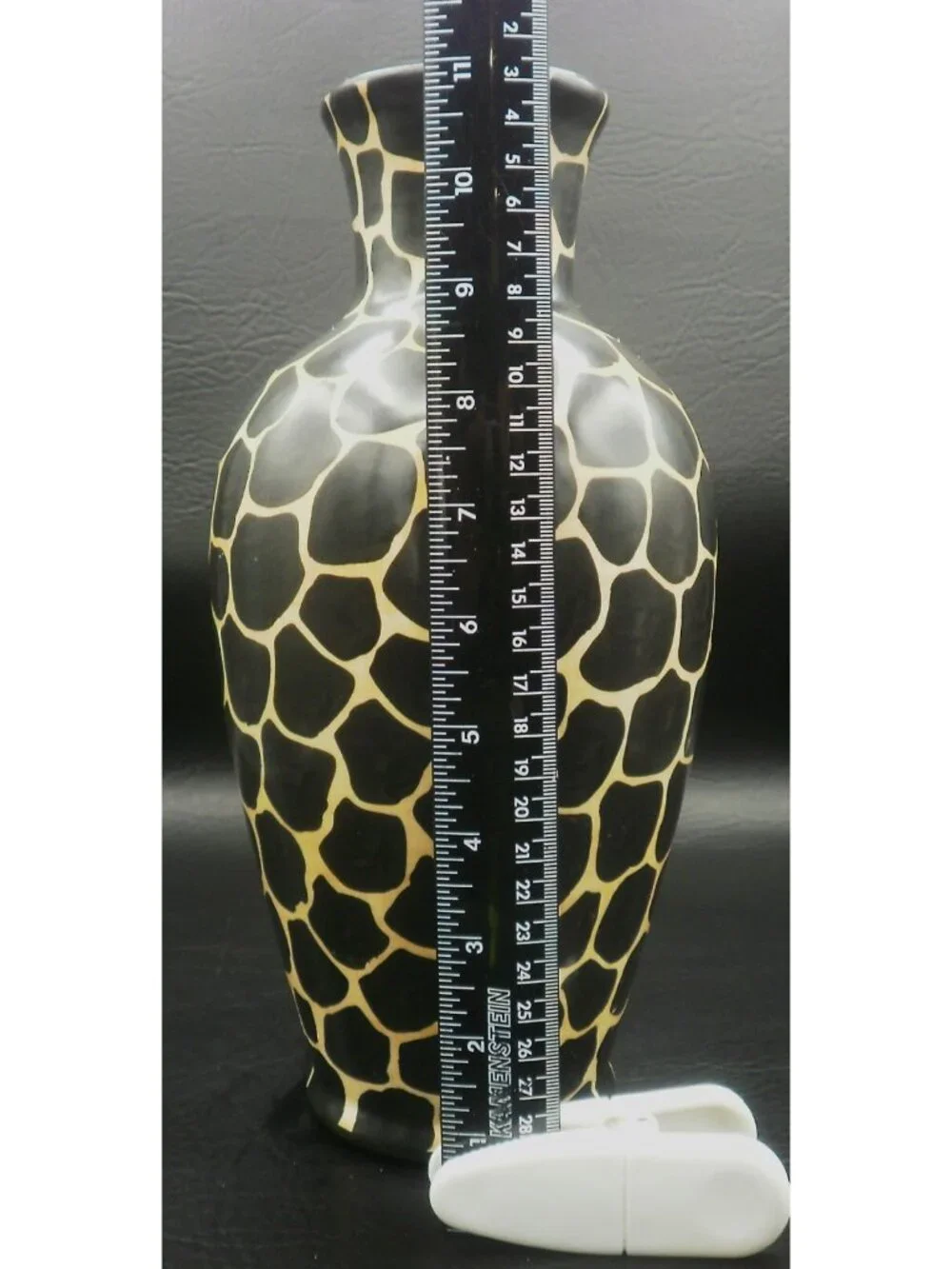 Laurie Gates Animal Print Vase 11 Inches Ceramic Vintage 1996